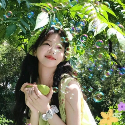 高人气夏日绿色系森系女生头像