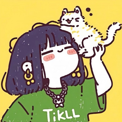 撸猫可爱手绘卡通女头