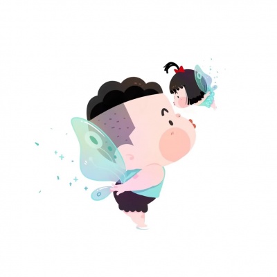 白底卡通情侣头像一男一女可爱风