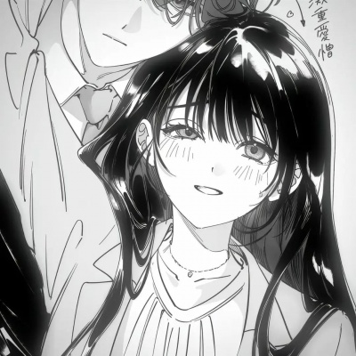 动漫黑白情头ins高级质感