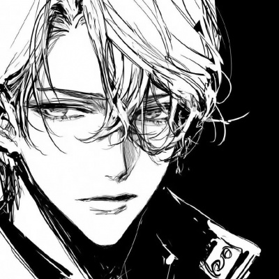 动漫黑白男头像ins高级质感