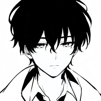 高级黑白动漫男头