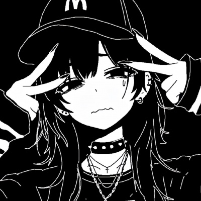 高质量黑白动漫女生头像