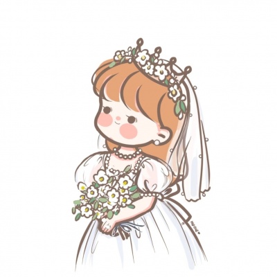 可爱手绘结婚卡通情侣头像