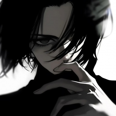 动漫黑白男头像ins高级质感