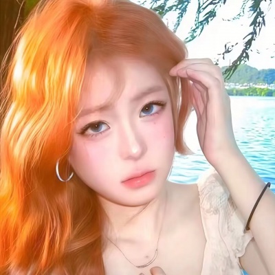 橙色调氛围感唯美女头