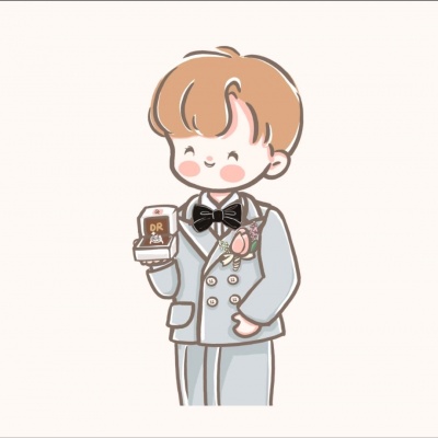 可爱手绘结婚卡通情侣头像