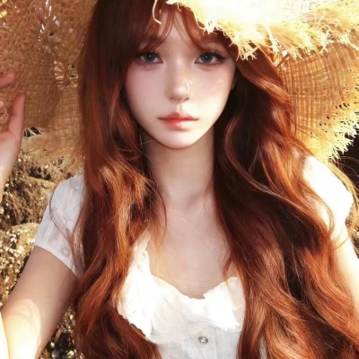 橙色调氛围感唯美女头