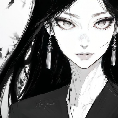 超酷黑白动漫女头