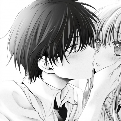 动漫黑白情头ins高级质感