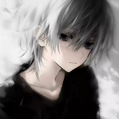 黑白动漫男生头像高清无水印