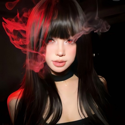 冷艳感拉满的红色系女生头像