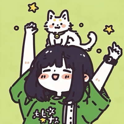 撸猫可爱手绘卡通女头