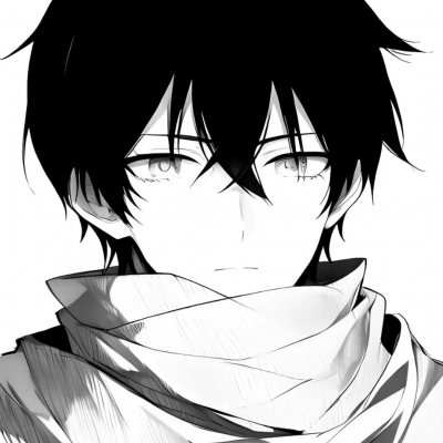 黑白动漫男生头像高清无水印
