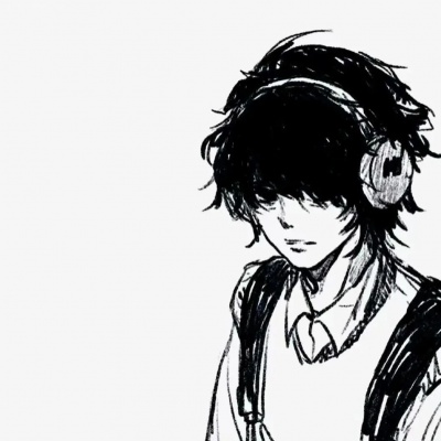 高级黑白动漫男头