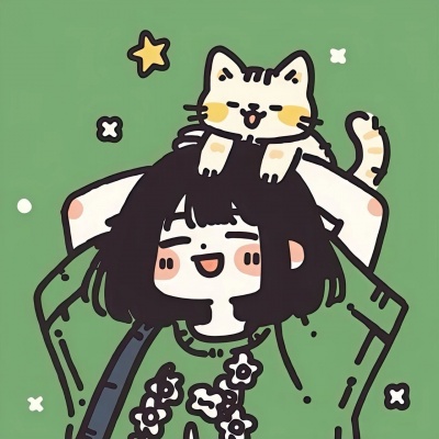 撸猫可爱手绘卡通女头