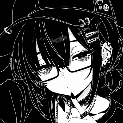 高质量黑白动漫女生头像