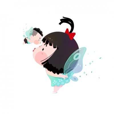 白底卡通情侣头像一男一女可爱风