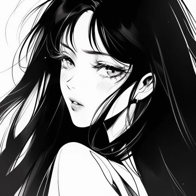 超酷黑白动漫女头