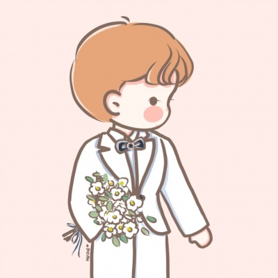 可爱手绘结婚卡通情侣头像