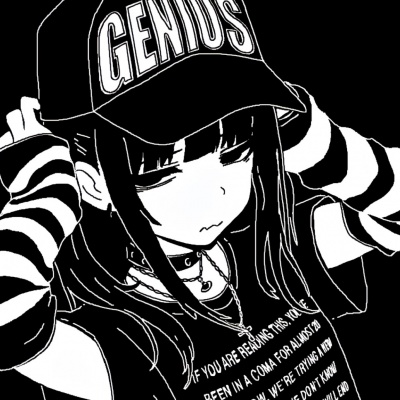 高质量黑白动漫女生头像