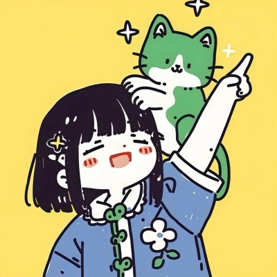 撸猫可爱手绘卡通女头