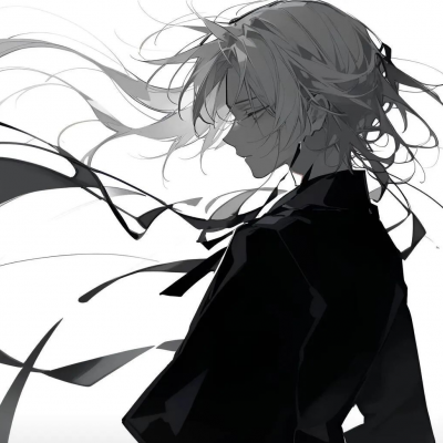 黑白动漫男生头像高清无水印