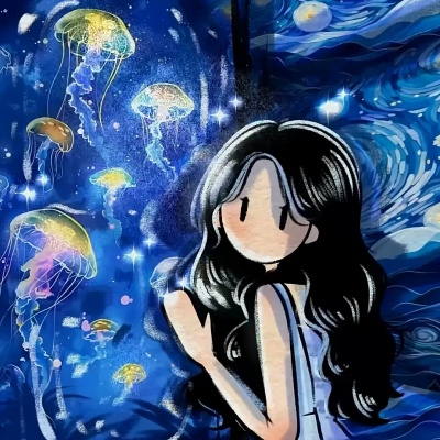 唯美插画手绘女生头像