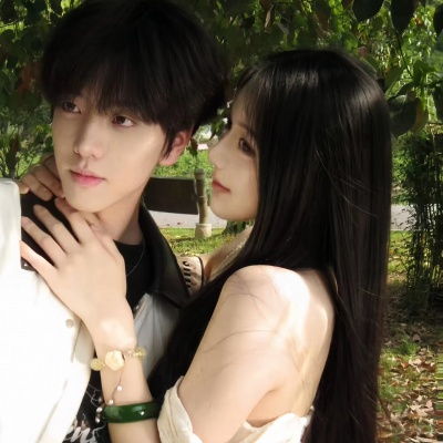 清新校园风真人情侣头像