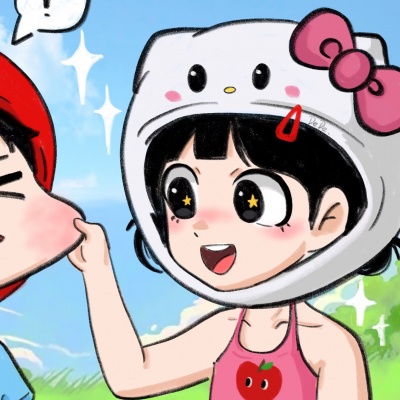 治愈系可爱手绘卡通情侣头像