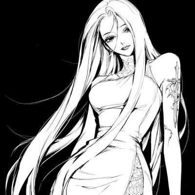 超酷黑白动漫女头