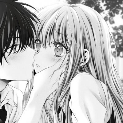 动漫黑白情头ins高级质感