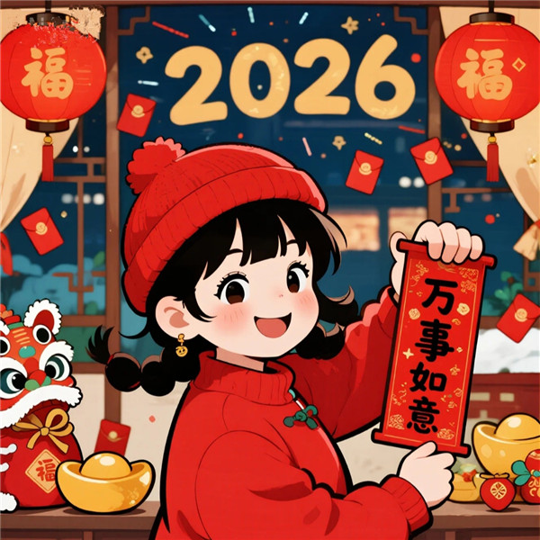 2026年新年过年红色喜庆头像图片
