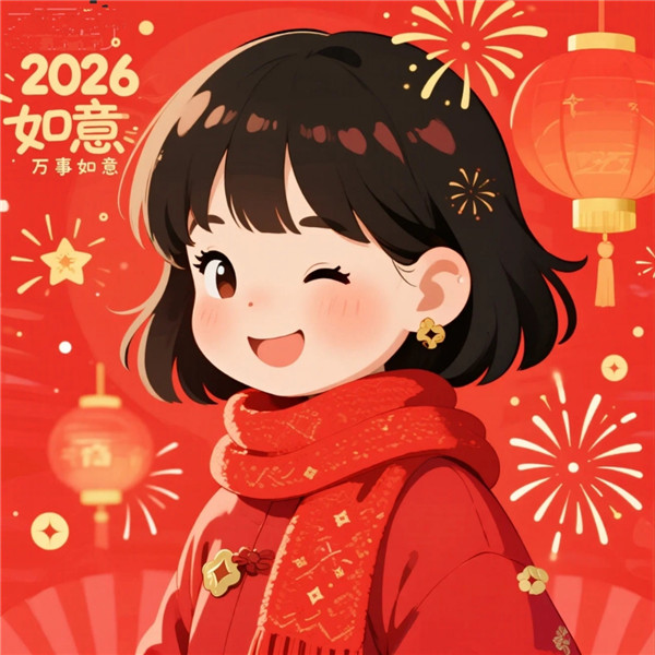 2026年新年过年红色喜庆头像图片