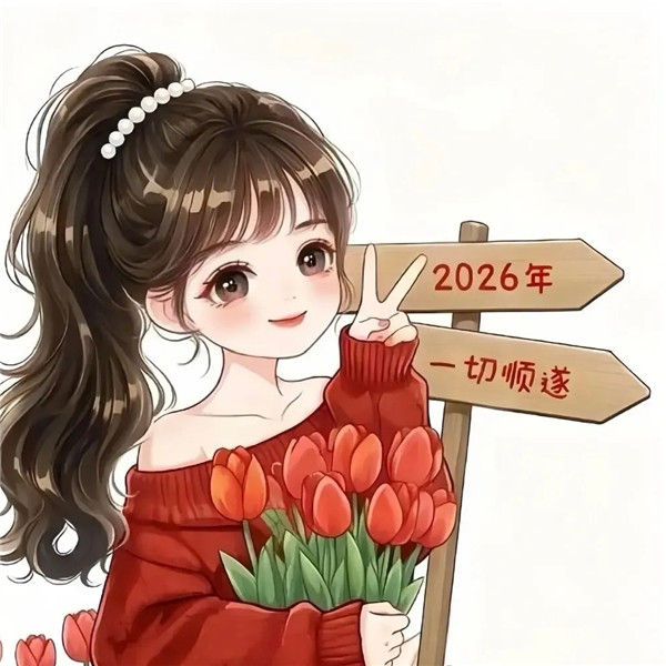 2026年新年过年红色喜庆头像图片