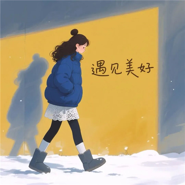 手绘遇见美好女生头像