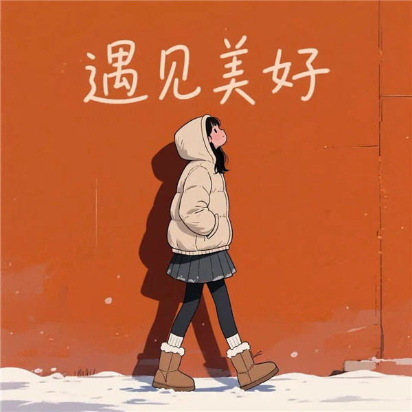 手绘遇见美好女生头像