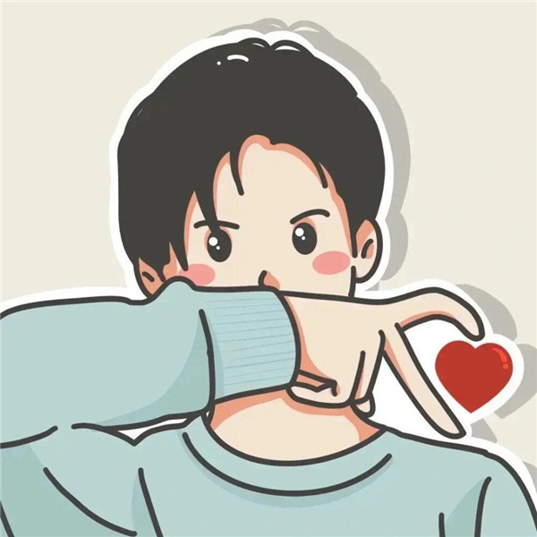 情侣动漫两个人比成一个爱心图片头像