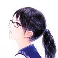 卡通漫画戴眼镜女生头像