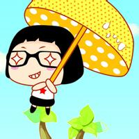卡通漫画戴眼镜女生头像