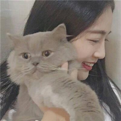 女生抱着猫咪头像