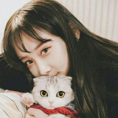 女生抱着猫咪头像