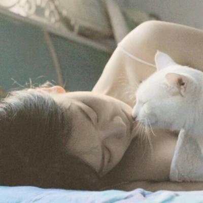 女生抱着猫咪头像