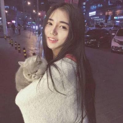 女生抱着猫咪头像