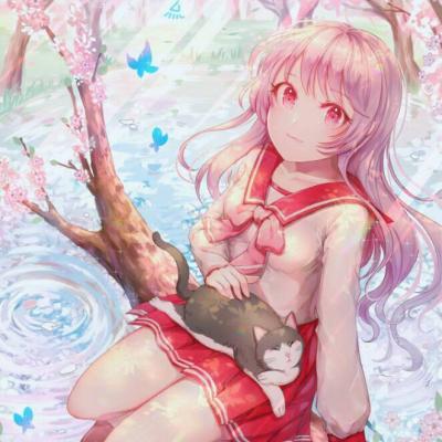 梦幻樱花头像动漫女