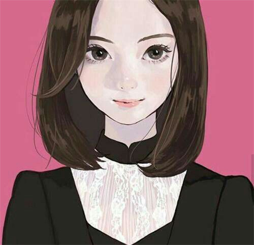 女生唯美气质彩色手绘头像