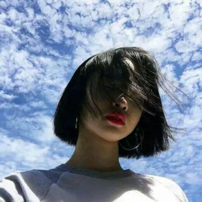 蓝色系小清新个性女生头像图片