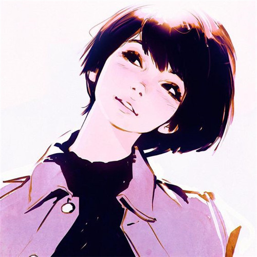 女生唯美气质彩色手绘头像