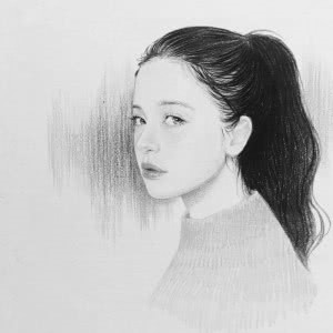 女生可怜流泪头像黑白