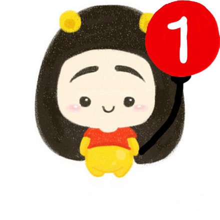 微信可爱小女孩加个红色的1头像